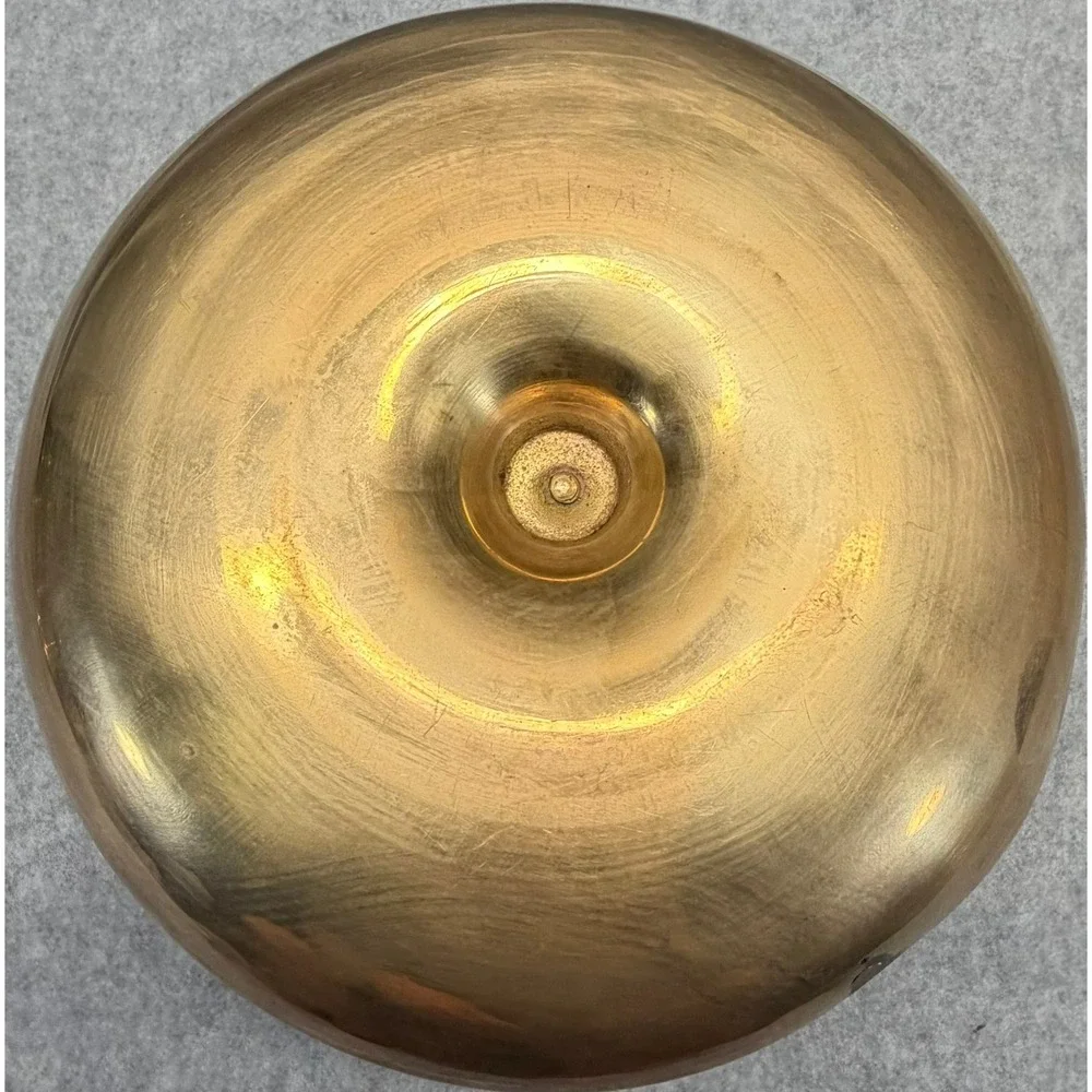 Vintage Solid Brass Chamberstick Taper Candle Holder Wide Saucer Base 8 Inch
